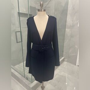WOLFORD DARK BLUE BELTED CARDIGAN SIZE SMALL